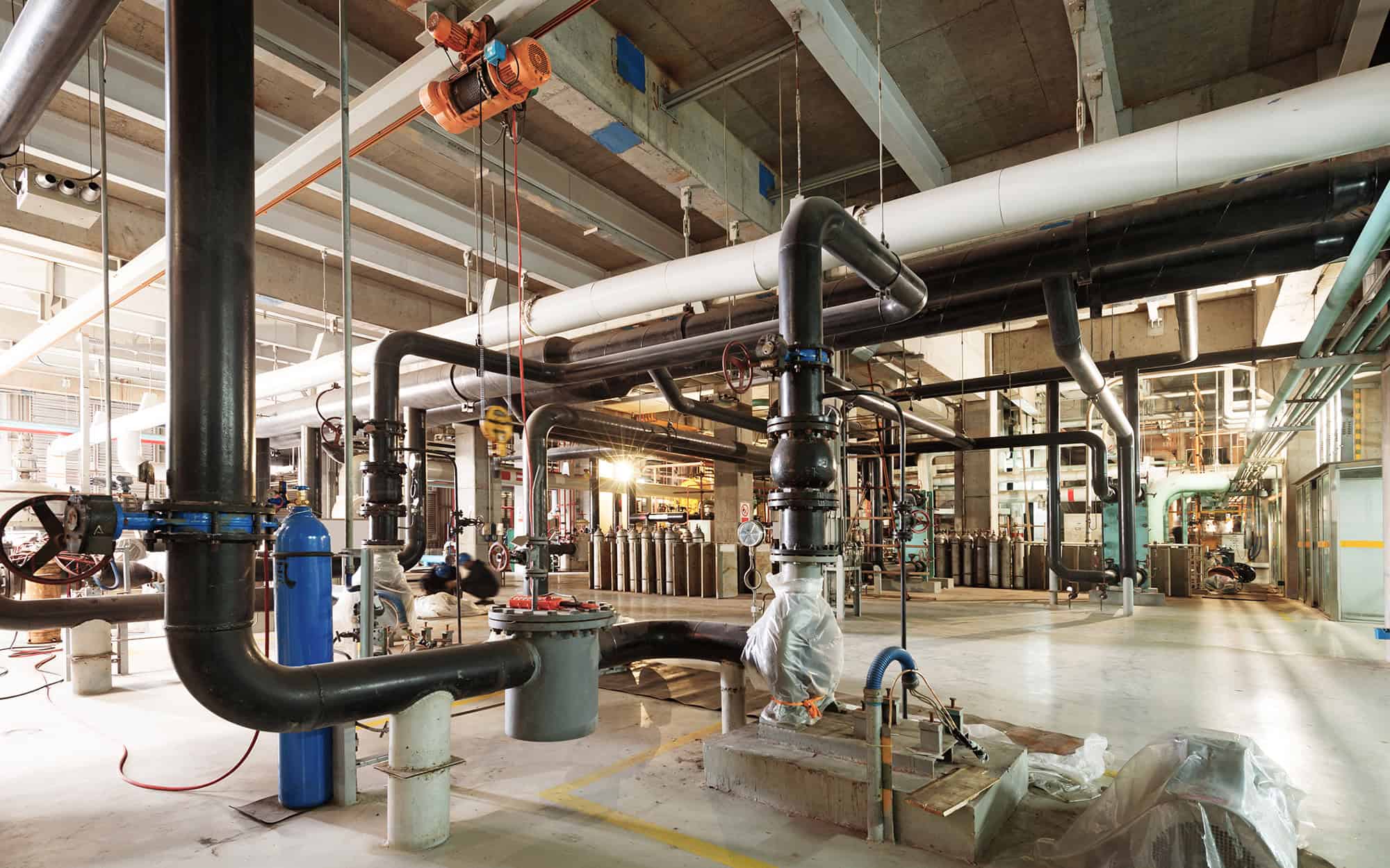 Equipment, cables and piping as found inside of industrial power Equipment, Cables And Piping As Found Inside Of Industrial Power